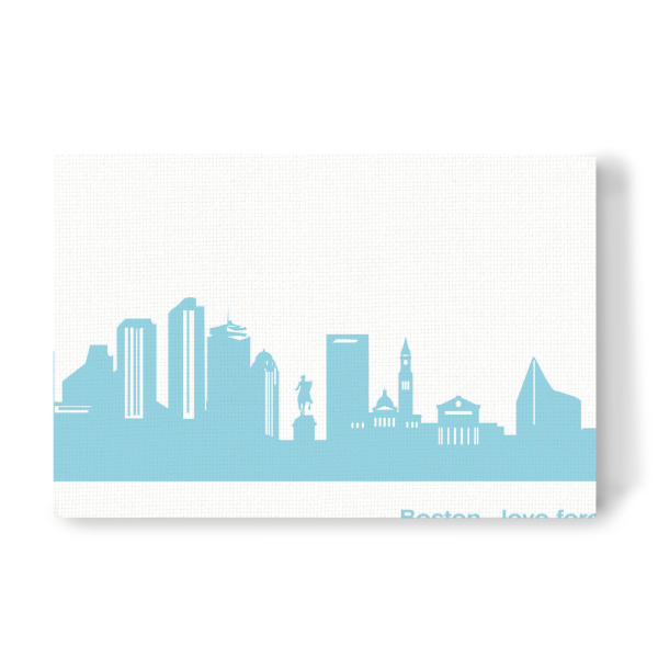 Leinwandbild "BOSTON 08 Skyline Pastel-Blue Print monochrome" artboxONE - Abstrakt,Architektur,Städte / Boston