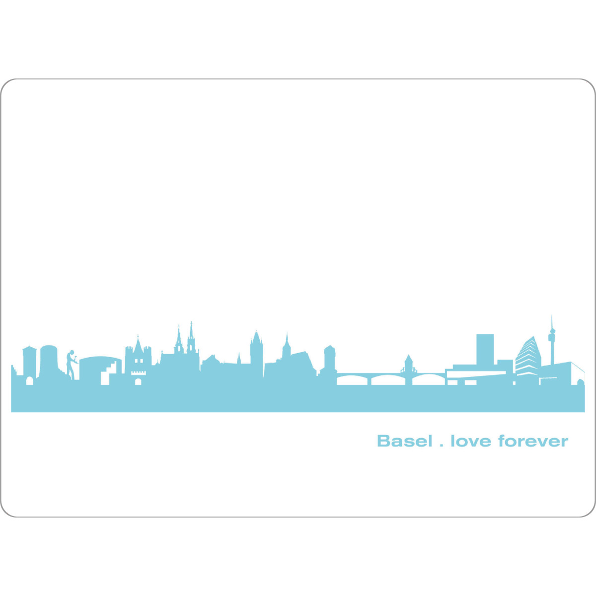 Tischset "BASEL 08 Skyline Pastel-Blue Print monochrome" artboxONE - Städte,Abstrakt,Architektur,Städte / Weitere