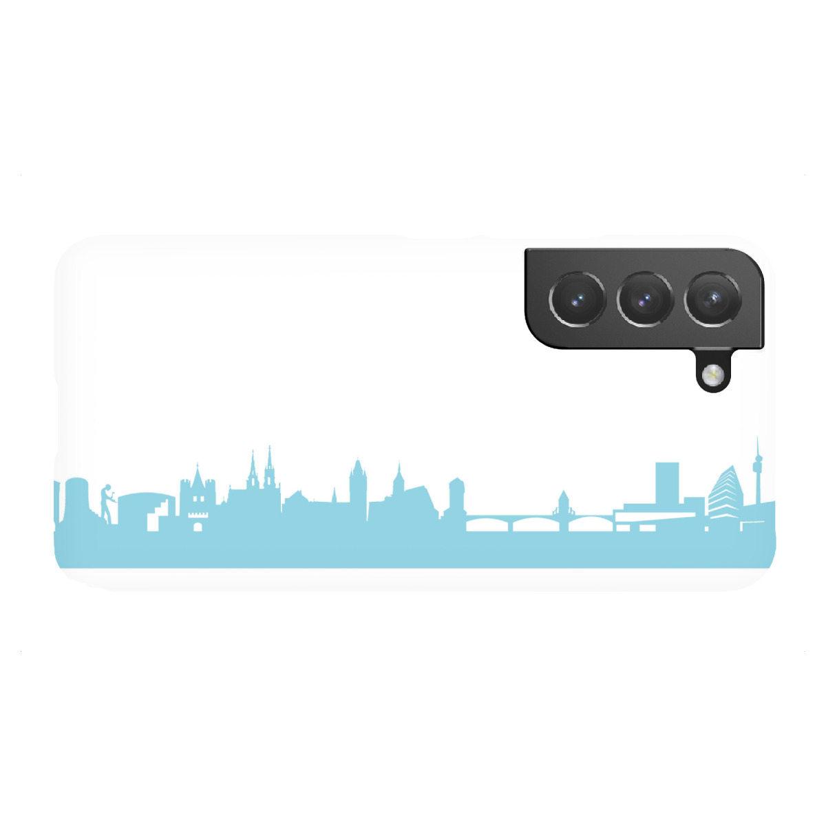 "BASEL 08 Skyline Pastel-Blue Print monochrome"für Samsung Galaxy - Premium-Case Handyhülle artboxONE