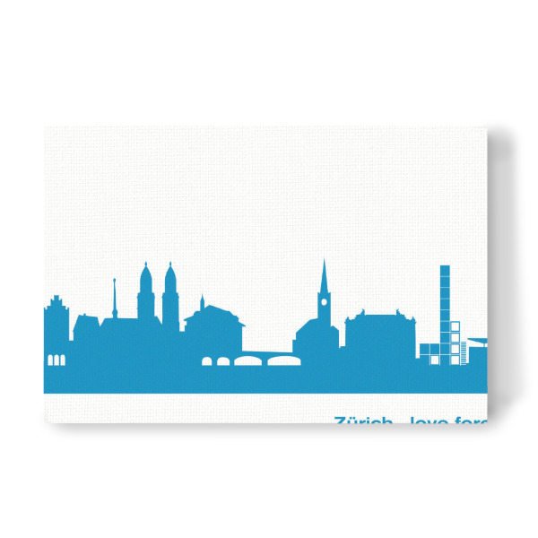 Leinwandbild "ZÜRICH 05 Skyline Print monochrome Teal" artboxONE - Städte,Abstrakt,Architektur,Städte / Zürich