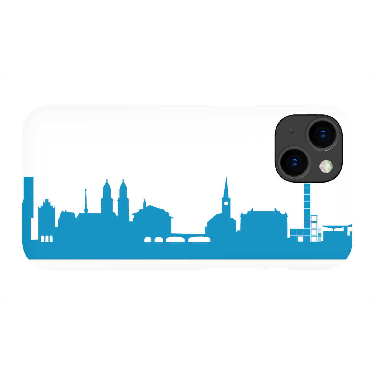 "ZÜRICH 05 Skyline Print monochrome Teal"für iPhone - Premium-Case Handyhülle artboxONE