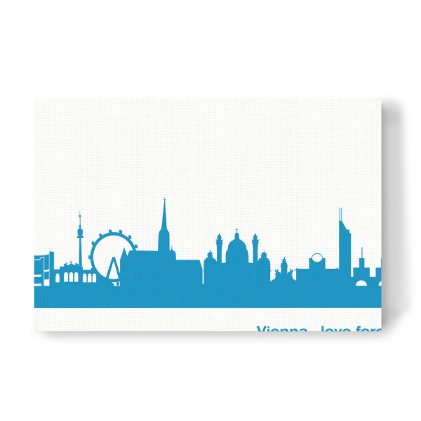 Leinwandbild "VIENNA 05 Skyline Print monochrome Teal" artboxONE - Städte,Abstrakt,Architektur,Städte / Wien