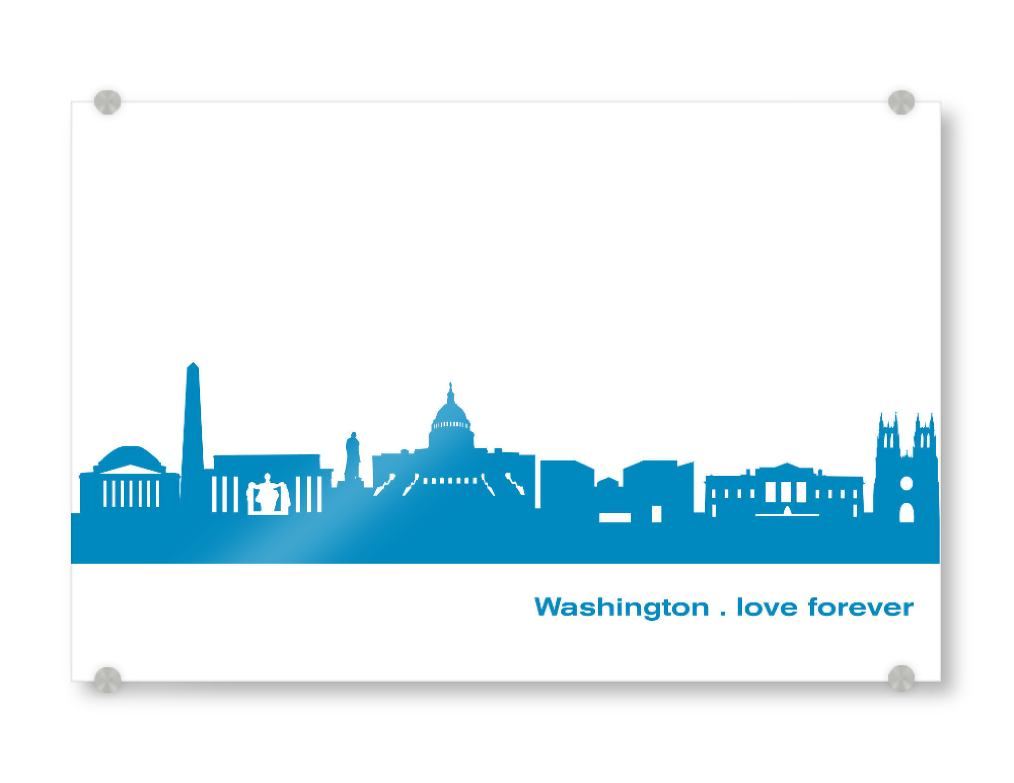 Acrylglasbild "WASHINGTON 05 Skyline Print monochrome Teal" artboxONE - Städte,Abstrakt,Architektur,Städte / Washington