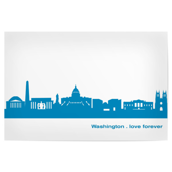 Poster 30x20 cm "WASHINGTON 05 Skyline Print monochrome Teal" artboxONE - Städte,Abstrakt,Architektur,Städte / Washington