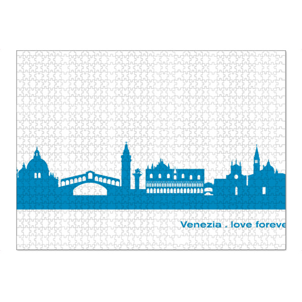 Puzzle Ravensburger "VENEDIG 05 Skyline Print monochrome Teal" artboxONE - Städte,Abstrakt,Architektur,Städte / Venedig