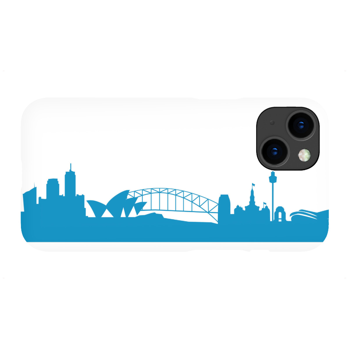 iPhone "SYDNEY 05 Skyline Print monochrome Teal" Premium-Case Handyhülle artboxONE