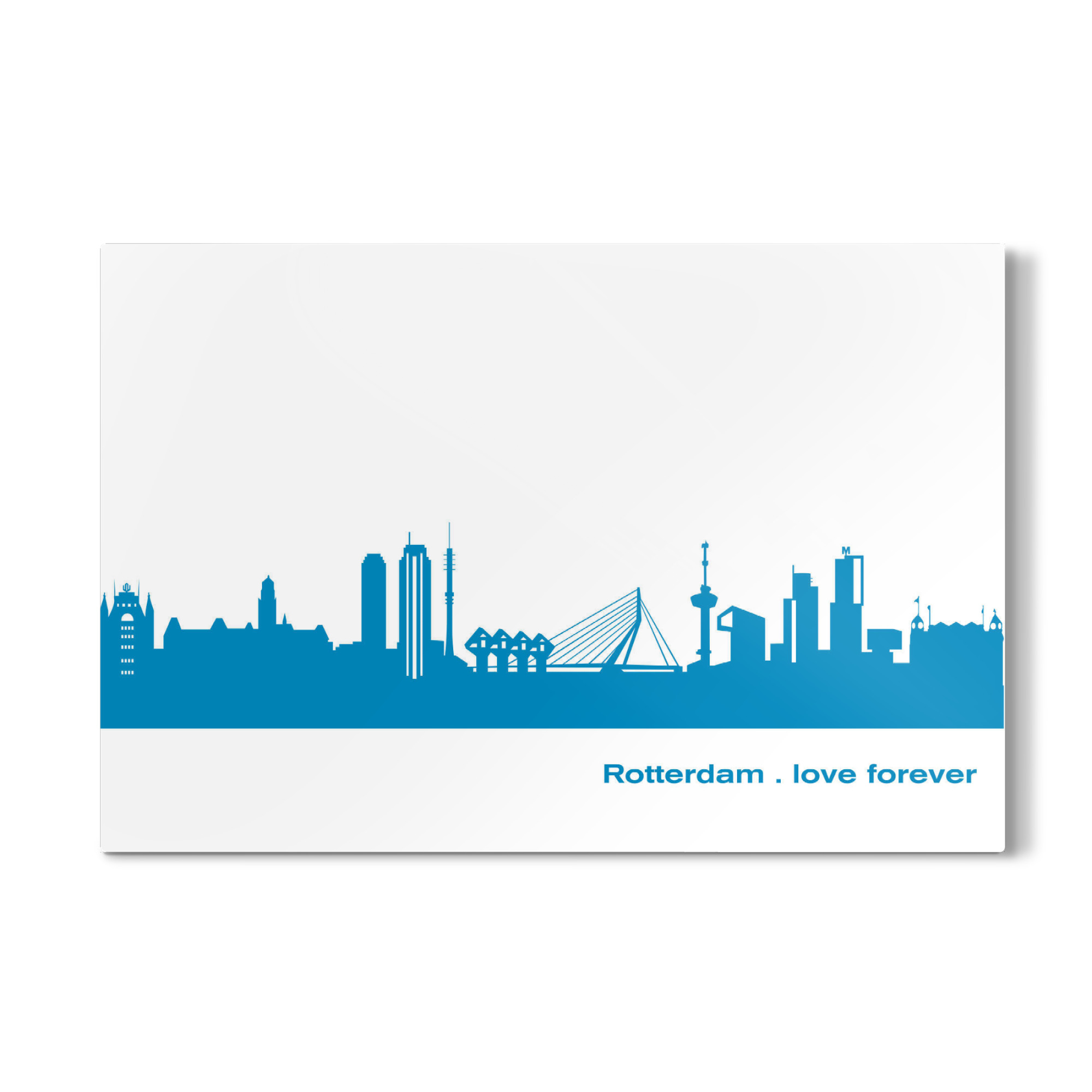 Galerie-Print "ROTTERDAM 05 Skyline Print monochrome Teal" 75x50 cm artboxONE