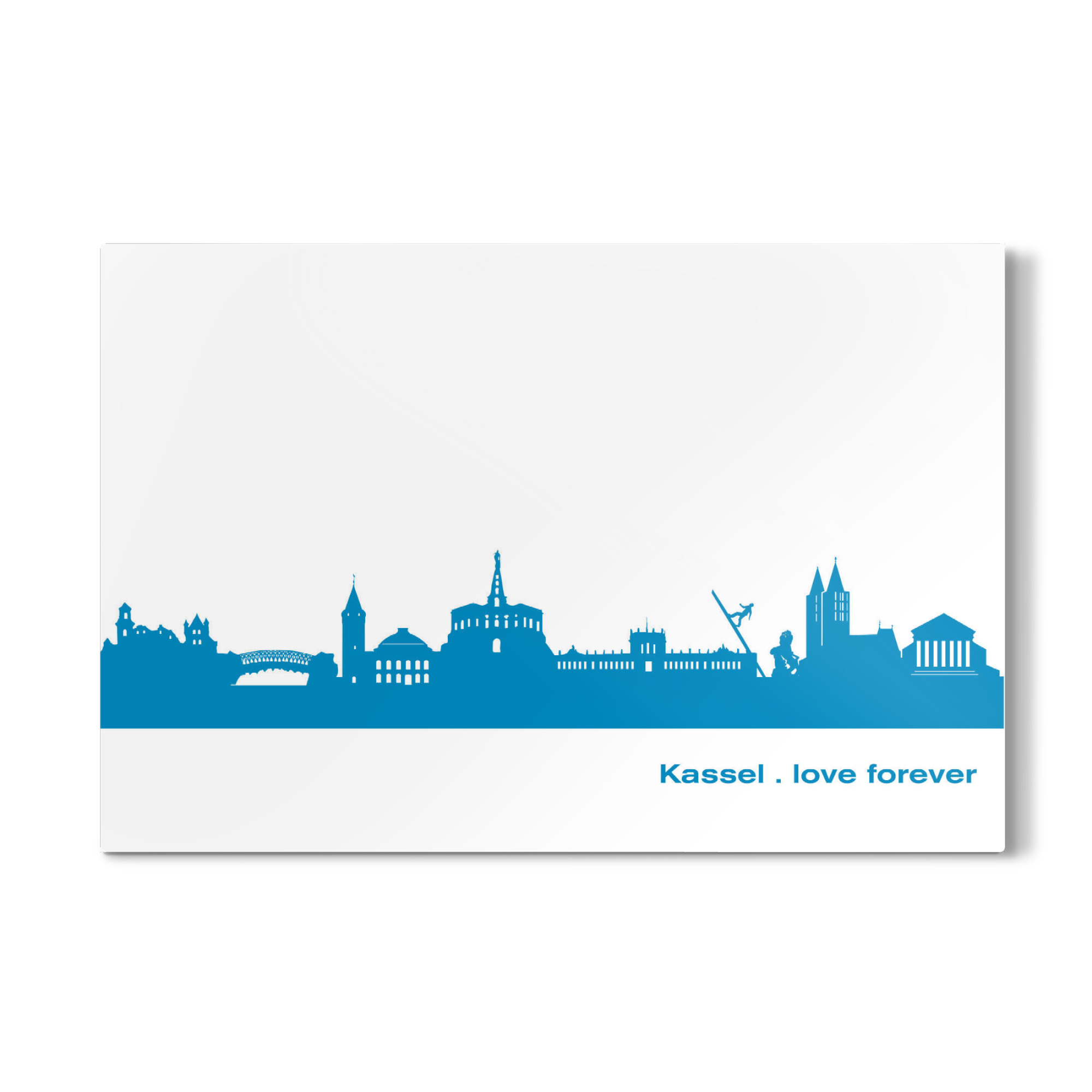 Galerie-Print "KASSEL 05 Skyline Print monochrome Teal" 75x50 cm artboxONE