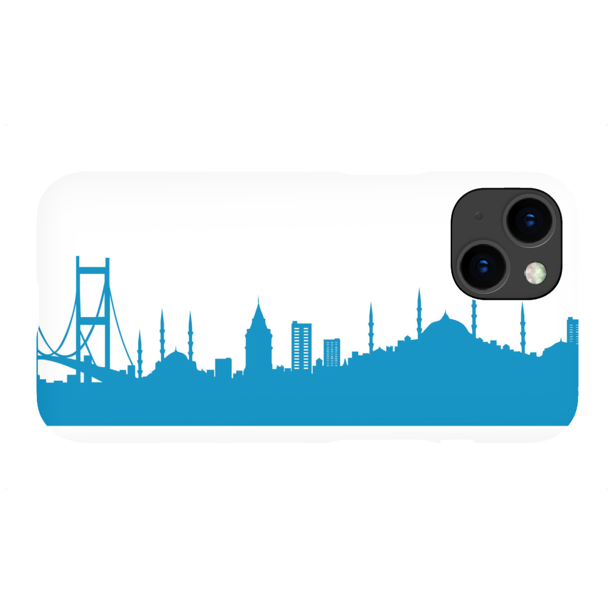 iPhone "ISTANBUL 05 Skyline Print monochrome Teal" Premium-Case Handyhülle artboxONE