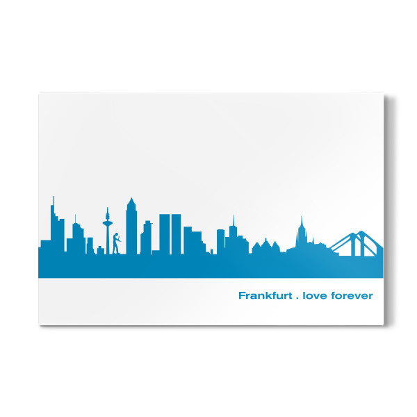 Galerie-Print "FRANKFURT 05 Skyline Print monochrome Teal" 30x20 cm artboxONE