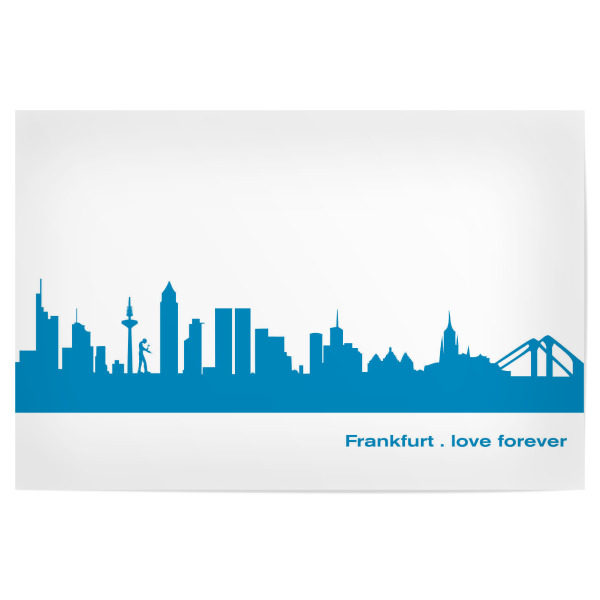 Poster "FRANKFURT 05 Skyline Print monochrome Teal" artboxONE - Städte,Abstrakt,Architektur,Städte / Frankfurt