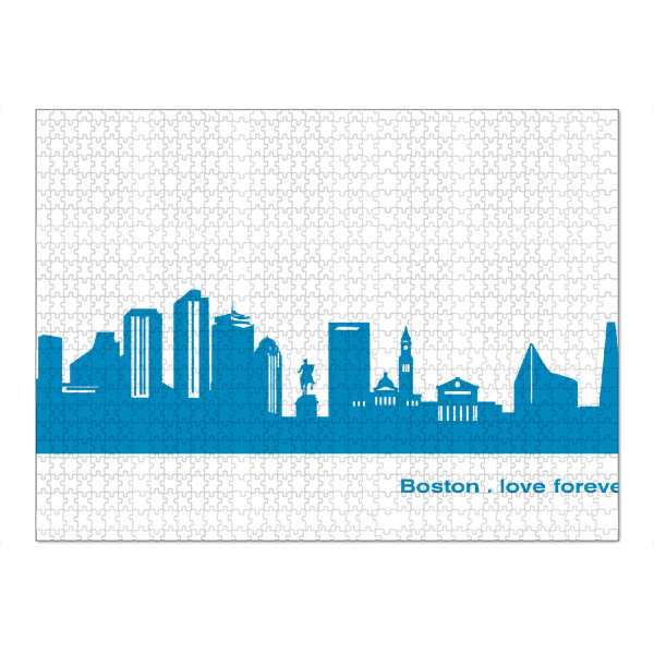 Puzzle Ravensburger "BOSTON 05 Skyline Print monochrome Teal" artboxONE - Städte,Abstrakt,Städte / Boston