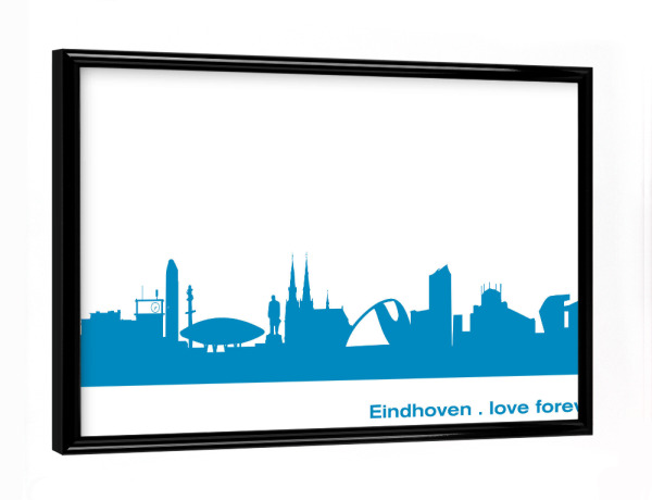 Poster mit schwarzem Rahmen "EINDHOVEN 05 Skyline Print monochrome Teal" artboxONE - Städte,Abstrakt,Architektur,Städte / Weitere
