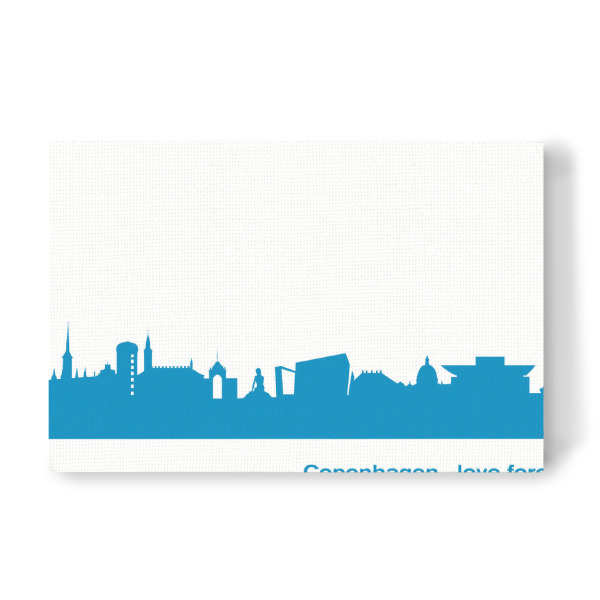 Leinwandbild "KOPENHAGEN 05 Skyline Print monochrome Teal" artboxONE - Städte,Reise,Abstrakt,Städte / Chicago