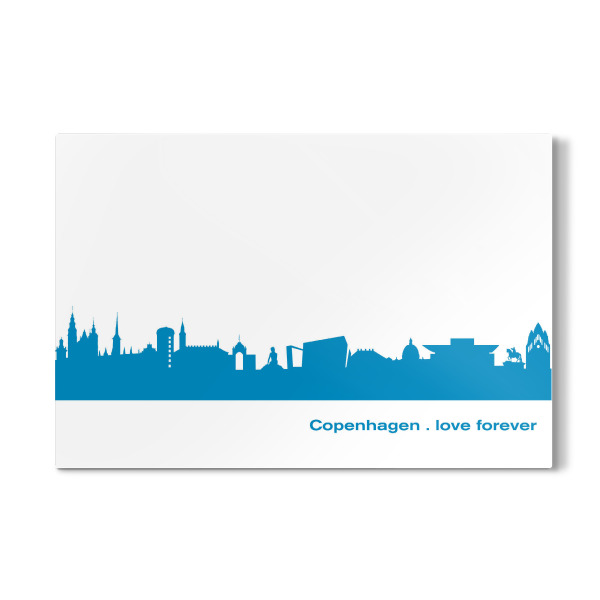 Galerie-Print "KOPENHAGEN 05 Skyline Print monochrome Teal" 30x20 cm artboxONE