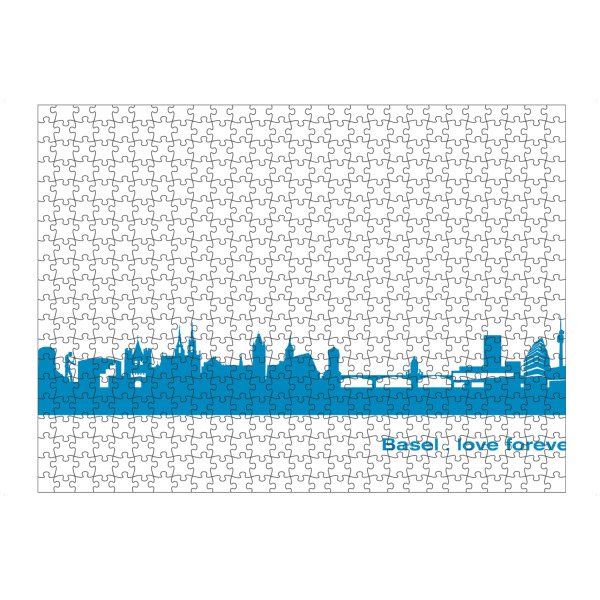 artboxONE Puzzle "BASEL 05 Skyline Print monochrome Teal" artboxONE - Städte,Abstrakt,Architektur,Städte / Weitere