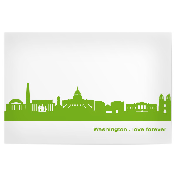 Poster 30x20 cm "WASHINGTON 01 grüner Skyline-Print" artboxONE - Städte,Abstrakt,Architektur,Städte / Washington