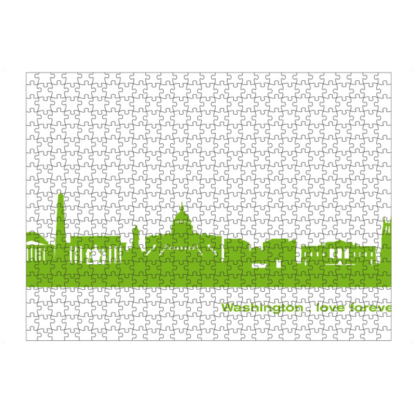 Puzzle Ravensburger "WASHINGTON 01 grüner Skyline-Print" artboxONE - Städte,Abstrakt,Architektur,Städte / Washington