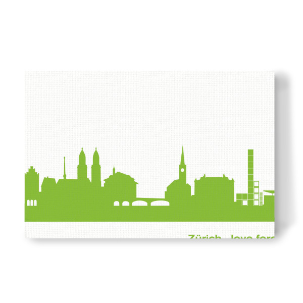 Leinwandbild "ZÜRICH 01 grüner Skyline-Print" artboxONE - Städte,Abstrakt,Architektur,Städte / Zürich