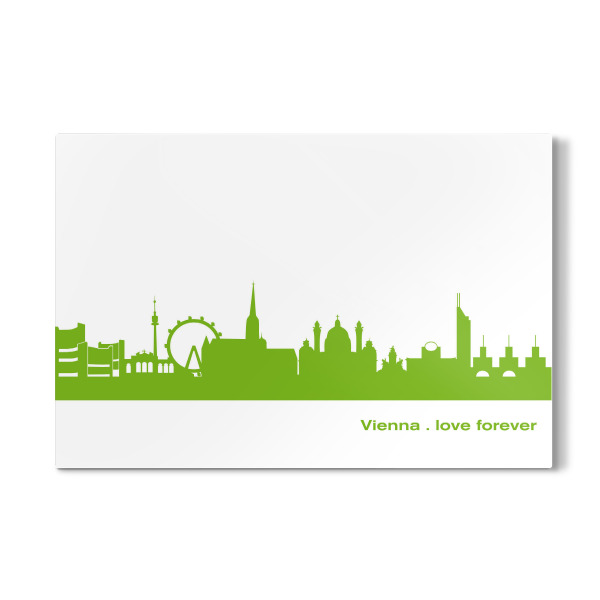Galerie-Print "WIEN 01 grüner Skyline-Print" 30x20 cm artboxONE