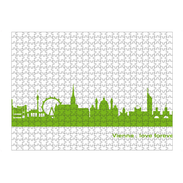 artboxONE Puzzle "WIEN 01 grüner Skyline-Print" artboxONE - Städte,Abstrakt,Architektur