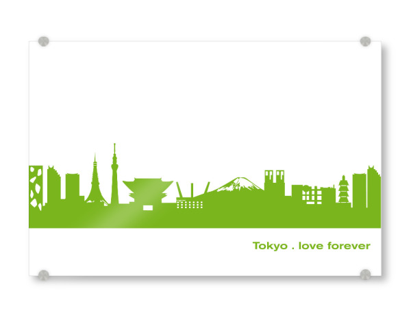 Acrylglasbild "TOKIO 01 grüner Skyline-Print" artboxONE - Städte,Abstrakt,Architektur,Städte / Tokio