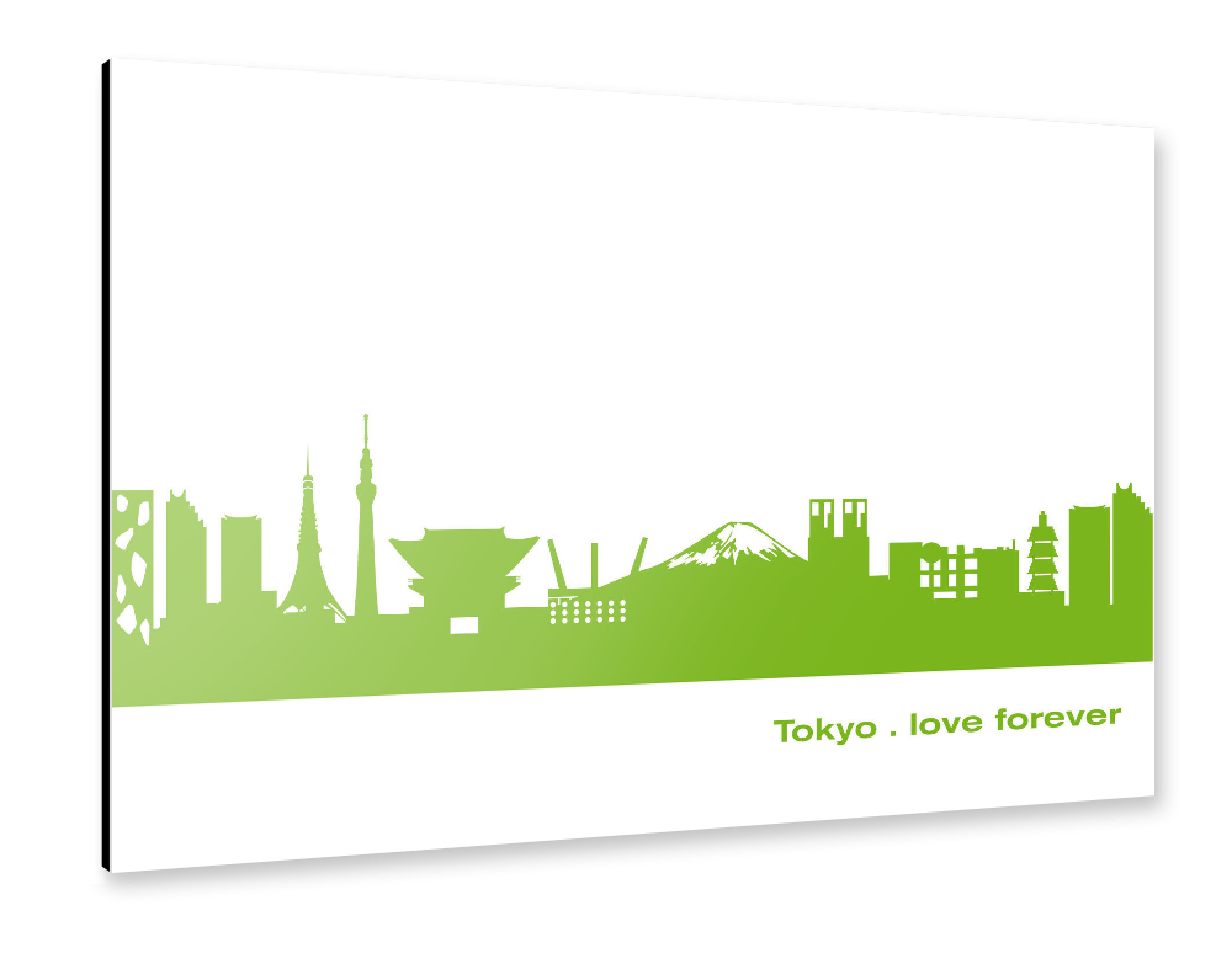 Alu-Dibond "TOKIO 01 grüner Skyline-Print" 30x20 cm artboxONE