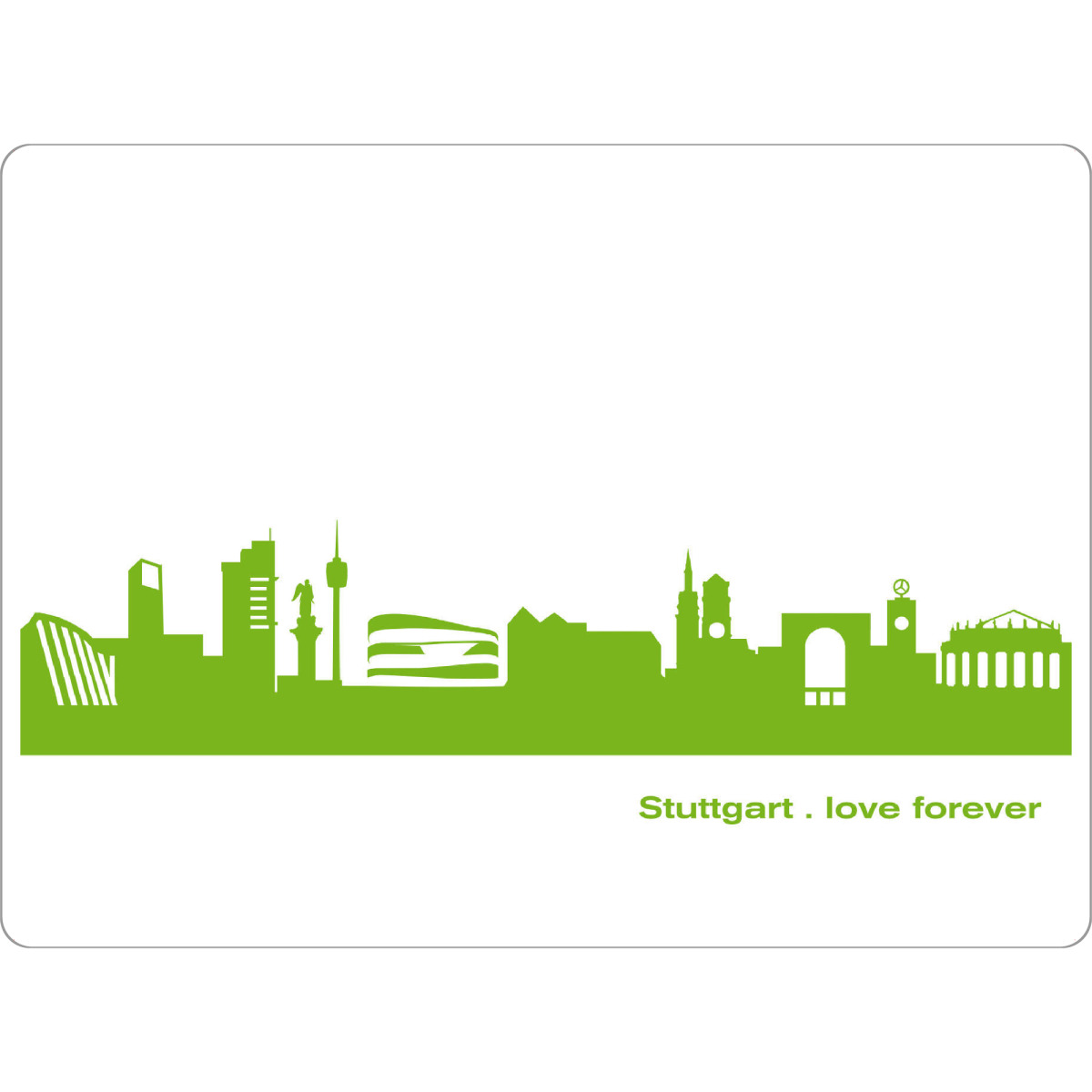 Tischset "STUTTGART 01 grüner Skyline-Print" artboxONE - Städte,Abstrakt,Architektur,Städte / Stuttgart