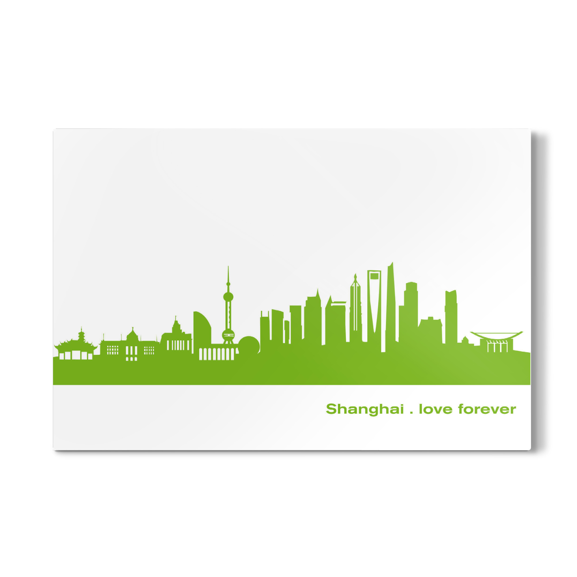 Galerie-Print "Shanghai 01 grüner Skyline-Print" 30x20 cm artboxONE