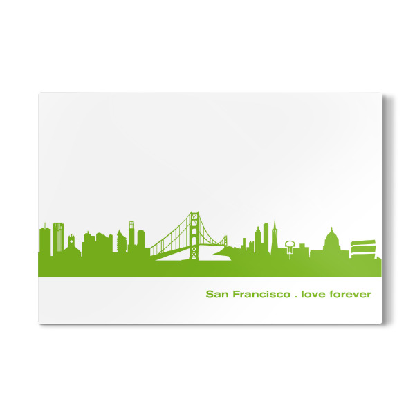 Galerie-Print "San Francisco 01 grüner Skyline-Print" 30x20 cm artboxONE