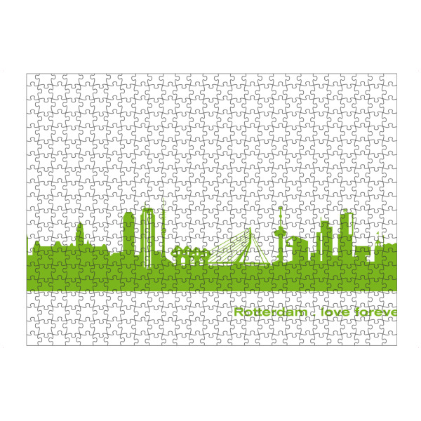 Puzzle Ravensburger "Rotterdam 01 grüner Skyline-Print" artboxONE - Städte,Abstrakt,Architektur,Städte / Weitere