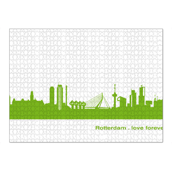 Puzzle Ravensburger "Rotterdam 01 grüner Skyline-Print" artboxONE - Städte,Abstrakt,Architektur,Städte / Weitere