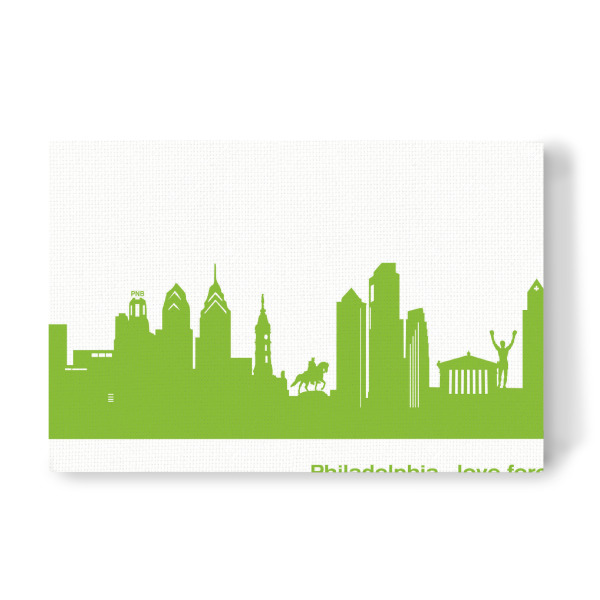 Leinwandbild "Philadelphia 01 grüner Skyline-Print" artboxONE - Städte,Architektur,Städte / Weitere