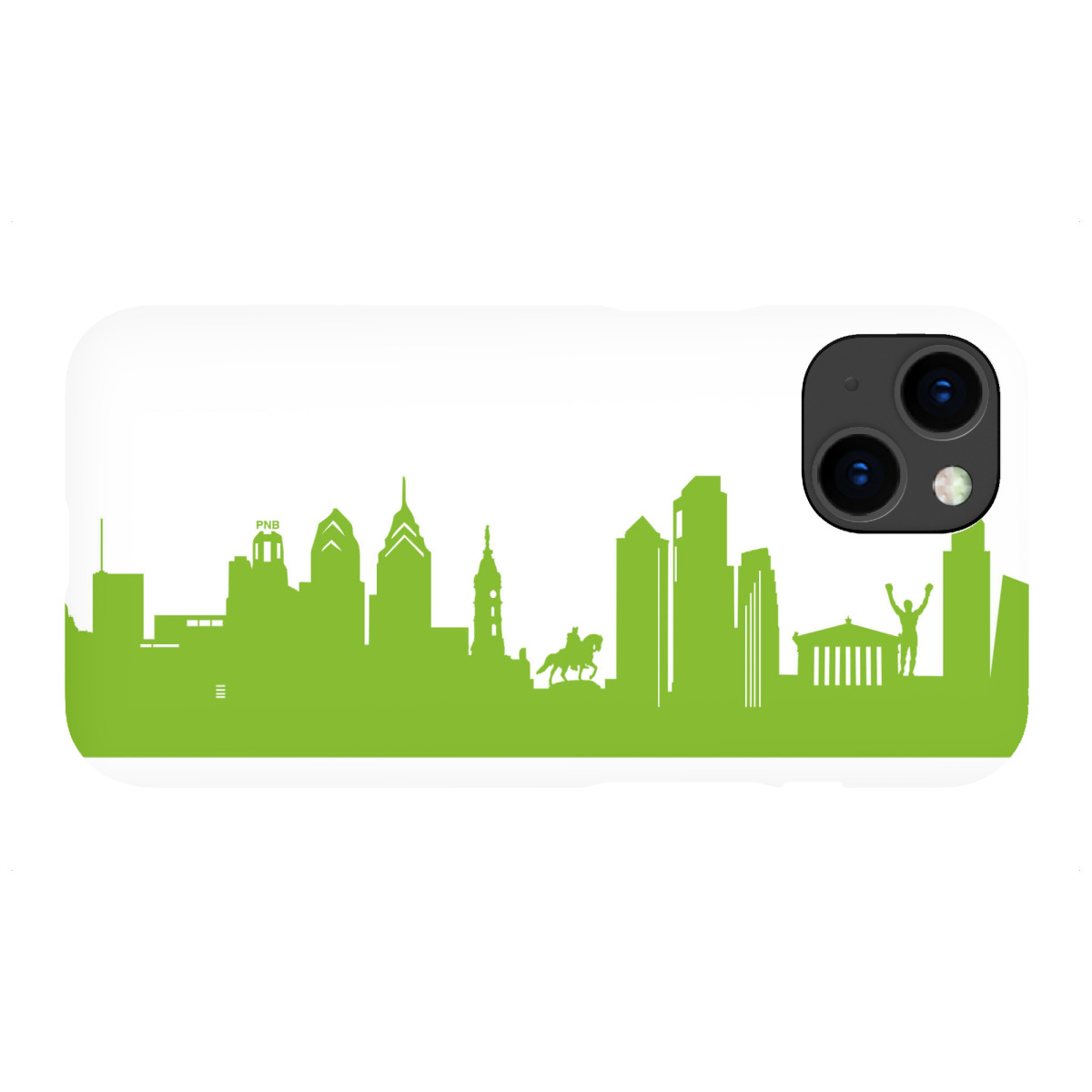 "Philadelphia 01 grüner Skyline-Print"für iPhone - Premium-Case Handyhülle artboxONE