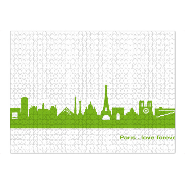 Puzzle Ravensburger "Paris 01 grüner Skyline-Print" artboxONE - Städte,Abstrakt,Architektur,Städte / Paris