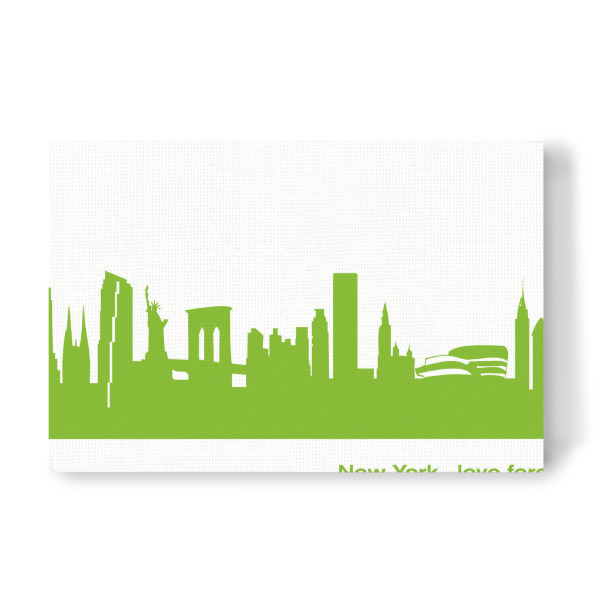 Leinwandbild "New York 01 grüner Skyline-Print" artboxONE - Städte,Städte / New York,Abstrakt,Architektur