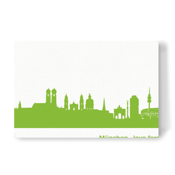 Leinwandbild "München 01 grüner Skyline-Print" artboxONE - Städte,Städte / München,Abstrakt,Architektur