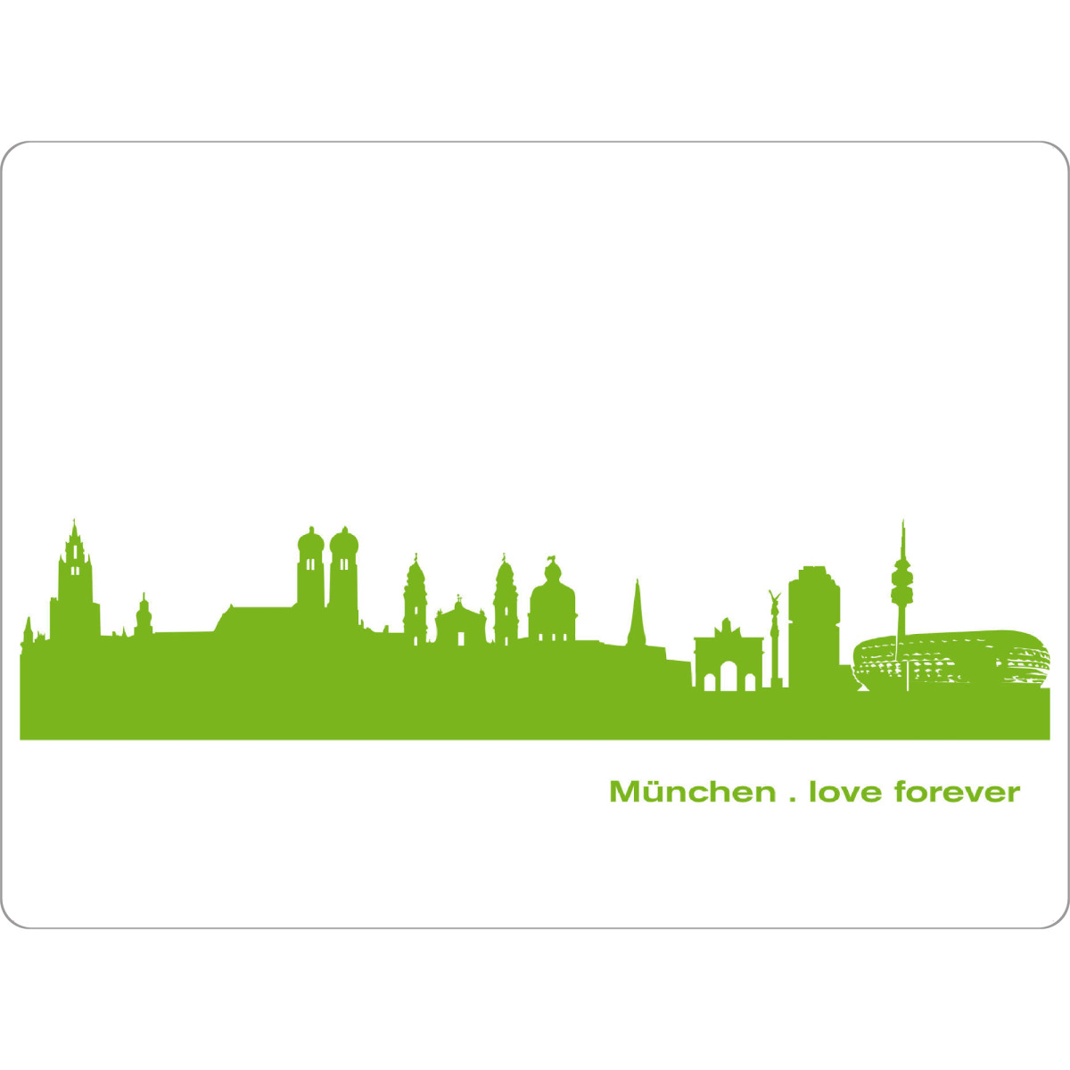 Tischset "München 01 grüner Skyline-Print" artboxONE - Städte,Städte / München,Abstrakt,Architektur