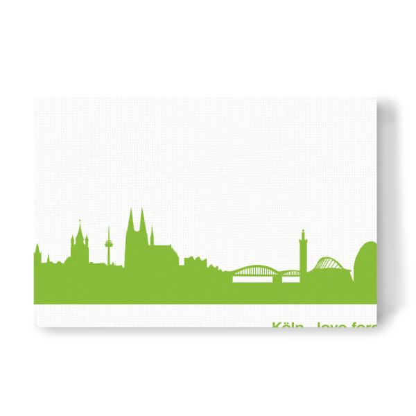 Leinwandbild "Köln 01 grüner Skyline-Print" artboxONE - Städte,Städte / Köln