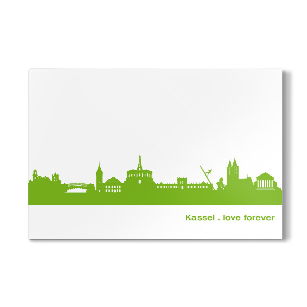 Galerie-Print "Kassel 01 grüner Skyline-Print" 30x20 cm artboxONE