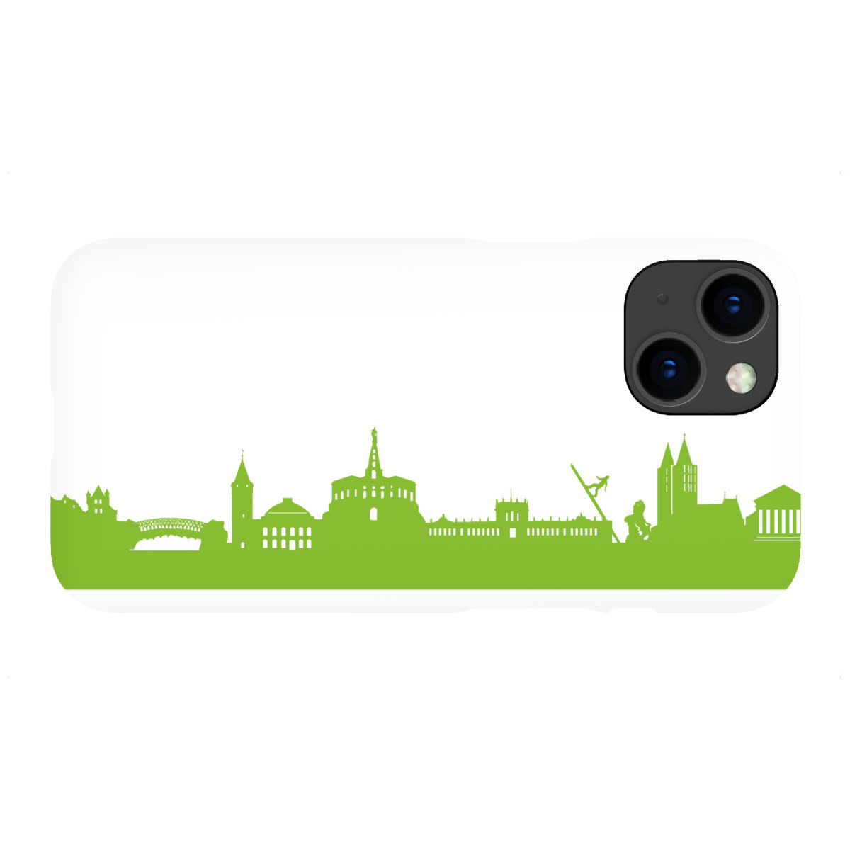 "Kassel 01 grüner Skyline-Print"für iPhone - Premium-Case Handyhülle artboxONE