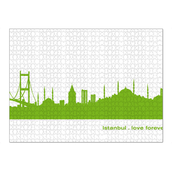 Puzzle Ravensburger "Istanbul 01 grüner Skyline-Print" artboxONE - Städte,Abstrakt,Architektur,Städte / Istanbul