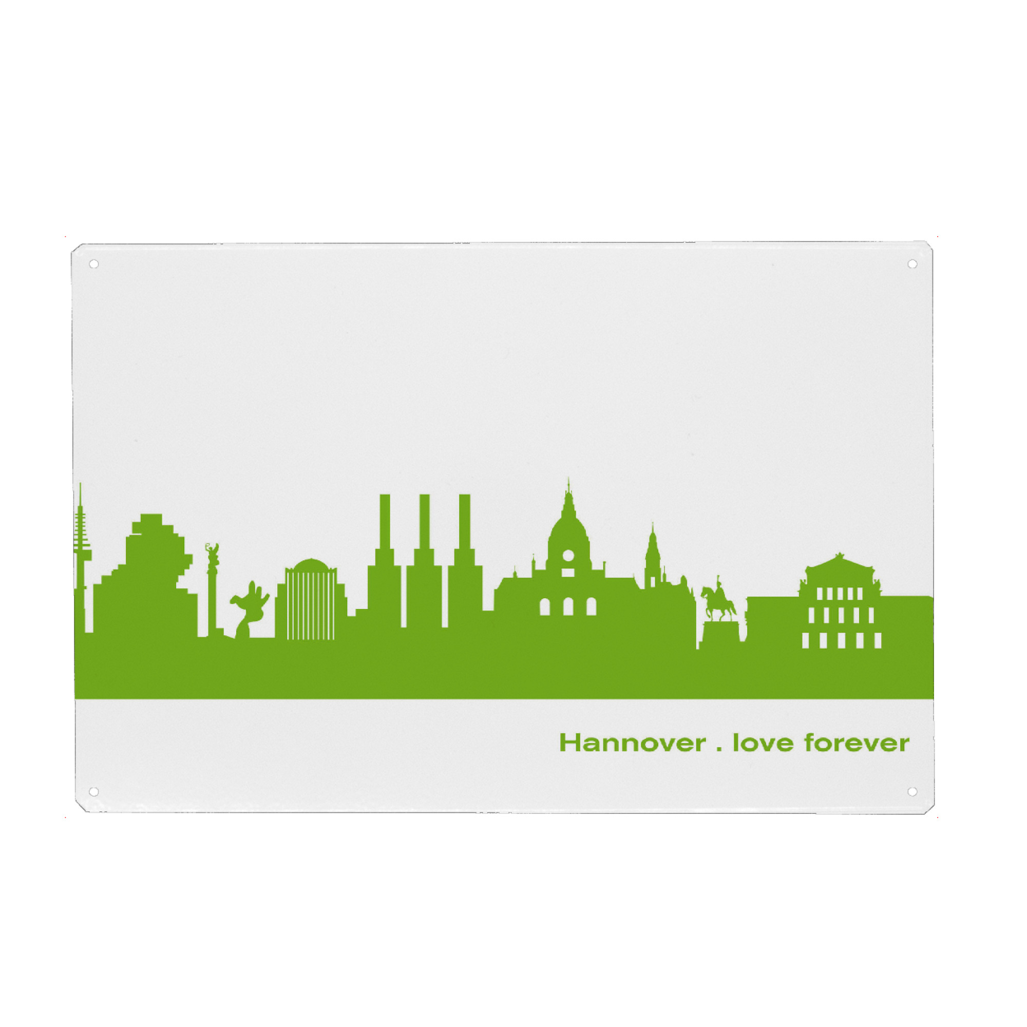 Metall Poster "Hannover 01 grüner Skyline-Print" artboxONE - Städte,Abstrakt,Architektur,Städte / Weitere