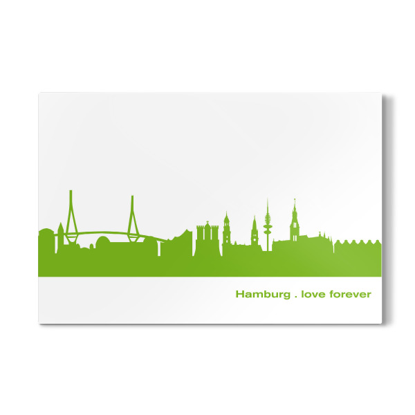 Galerie-Print "Hamburg 01 grüner Skyline-Print" 30x20 cm artboxONE