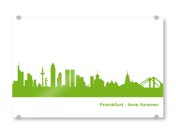 Acrylglasbild "Frankfurt 01 grüner Skyline-Print" artboxONE - Städte,Abstrakt,Architektur,Städte / Frankfurt