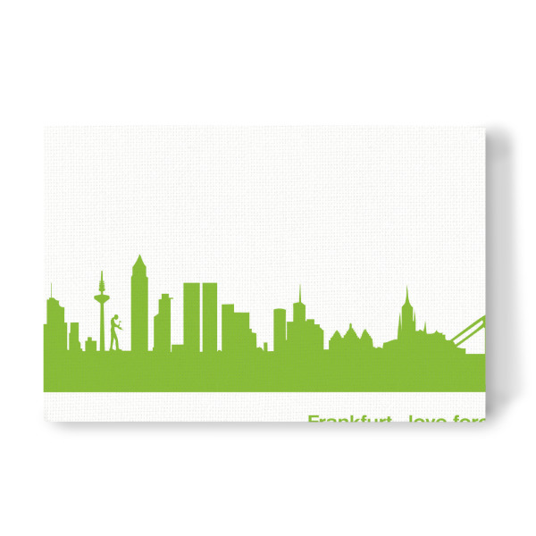 Leinwandbild "Frankfurt 01 grüner Skyline-Print" artboxONE - Städte,Abstrakt,Architektur,Städte / Frankfurt