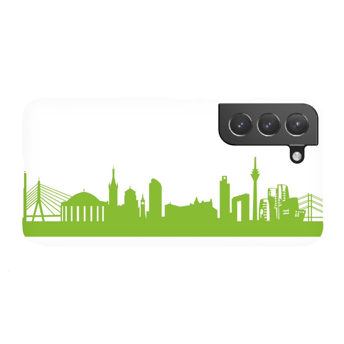 Samsung Galaxy "Düsseldorf 01 grüner Skyline-Print" Premium-Case Handyhülle artboxONE
