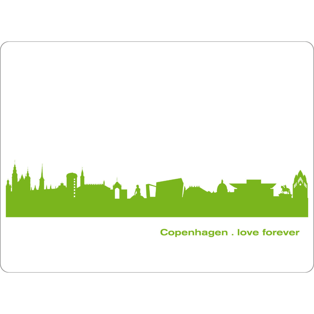 Tischset "Kopenhagen 01 grüner Skyline-Print" artboxONE - Städte,Abstrakt,Architektur,Städte / København