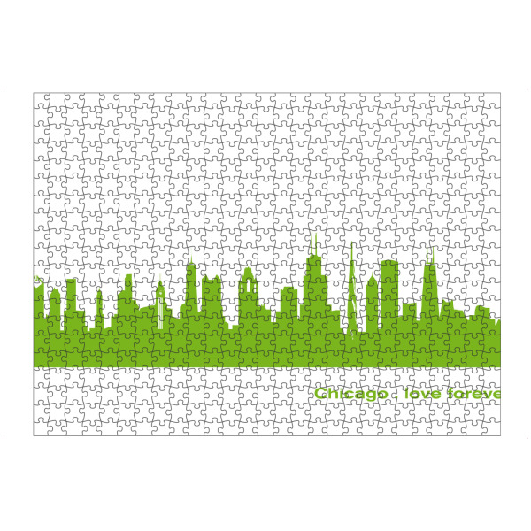 Puzzle Ravensburger "Chicago 01 grüner Skyline-Print" artboxONE - Städte,Abstrakt,Architektur,Städte / Chicago