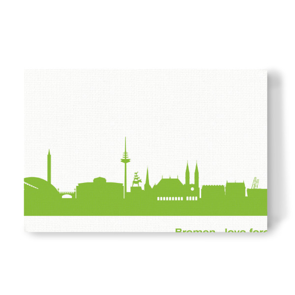 Leinwandbild "Bremen 01 grüner Skyline-Print" artboxONE - Städte,Abstrakt,Architektur,Städte / Weitere